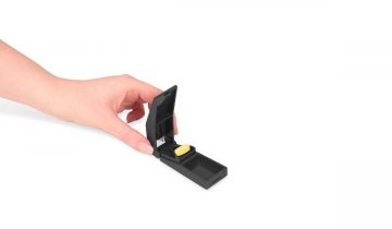 VITILITY Tabletsplijter - Zwart - Pillendoosje - Pillensnijder