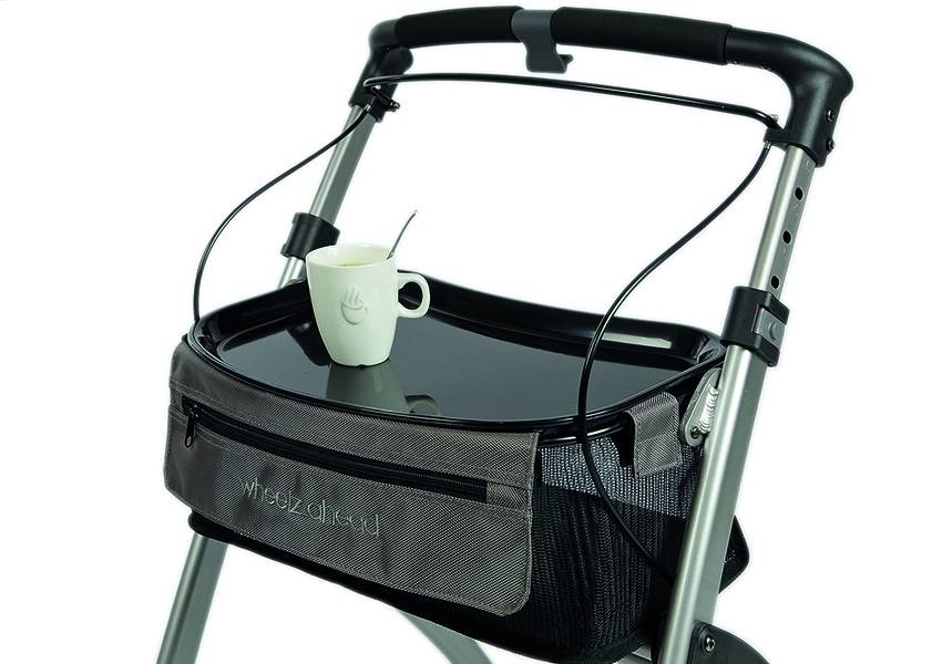Dienblad zwart voor WheelzAhead Indoor binnenrollator