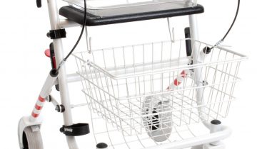 Premis Provo 2e Generatie Rollator – Lichtgewicht & Inklapbaar – Stevige Rollator met Zitje, Mandje & Remmen – Max. 120 kg – Metallic Zwart