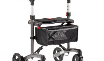 MultiMotion Trollimaster RA60 lichtgewicht rollator stabiel voor binnen en buiten Zithoogte 60 cm - wit