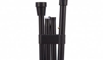 Opvouwbare wandelstok comfortgrip - zwart links