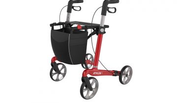 Rollator Athlon Carbon Super Lichtgewicht Small, zwart met softwielen en incl. stokhouder