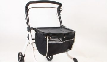 Premis - Alino - In/Outdoor hybride rollator - Max gebr. gewicht 136 kg - voorzien van tas - Hoogteverstelling duwbeugel: 80,6 – 91,8 cm (6-trapsverstelling) - Titanium Zilver