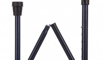 Opvouwbare wandelstok comfortgrip - zwart links