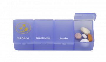 Able2 Pillendoos 1 dag 2 vaks transparant rood EN
