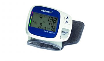 Visomat Handy Express Bloeddrukmeter pols - Aanbevolen door Hartstichting – Aritmie herkenning – Snelle metingen – Voorgevormd manchet 12,5 tot 21,5 cm - Klinisch gevalideerd - 5 Jaar garantie - Stoplichtfunctie