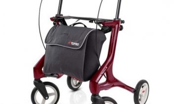 TOPRO Pegasus carbon rollator lichtgewicht en premium Wijnrood, excl. rugsteun