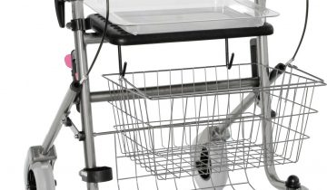 Premis Provo 2e Generatie Rollator – Lichtgewicht & Inklapbaar – Stevige Rollator met Zitje, Mandje & Remmen – Max. 120 kg – Metallic Zwart