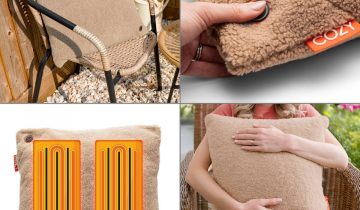 Cozy warmtekussen - Duurzaam & Draadloos - Infrarood | 45x45 cm - Licht bruin - Woolly - incl grote batterij