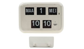 Tafelklok, wandklok Twemco QD-35 digitaal met kalender aanduiding - wit