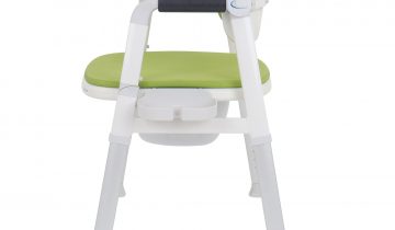 MultiMotion Commode douchestoel met toiletrolhouder en zeepbakje - Grijs - Zachte bekleding en opklapbare armleuningen - Douchestoel en Toiletstoel in 1 - Multifunctionele postoel