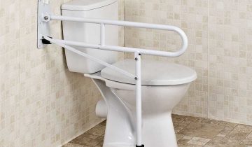 Homecare Innovation® Toiletbeugel opklapbaar met steunvoet - 76 cm lang - Toiletsteun wit (Verstelbaar)
