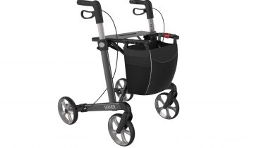 Rollator Server Lichtgewicht Rehasense Small, champagne met softwielen en incl. stokhouder