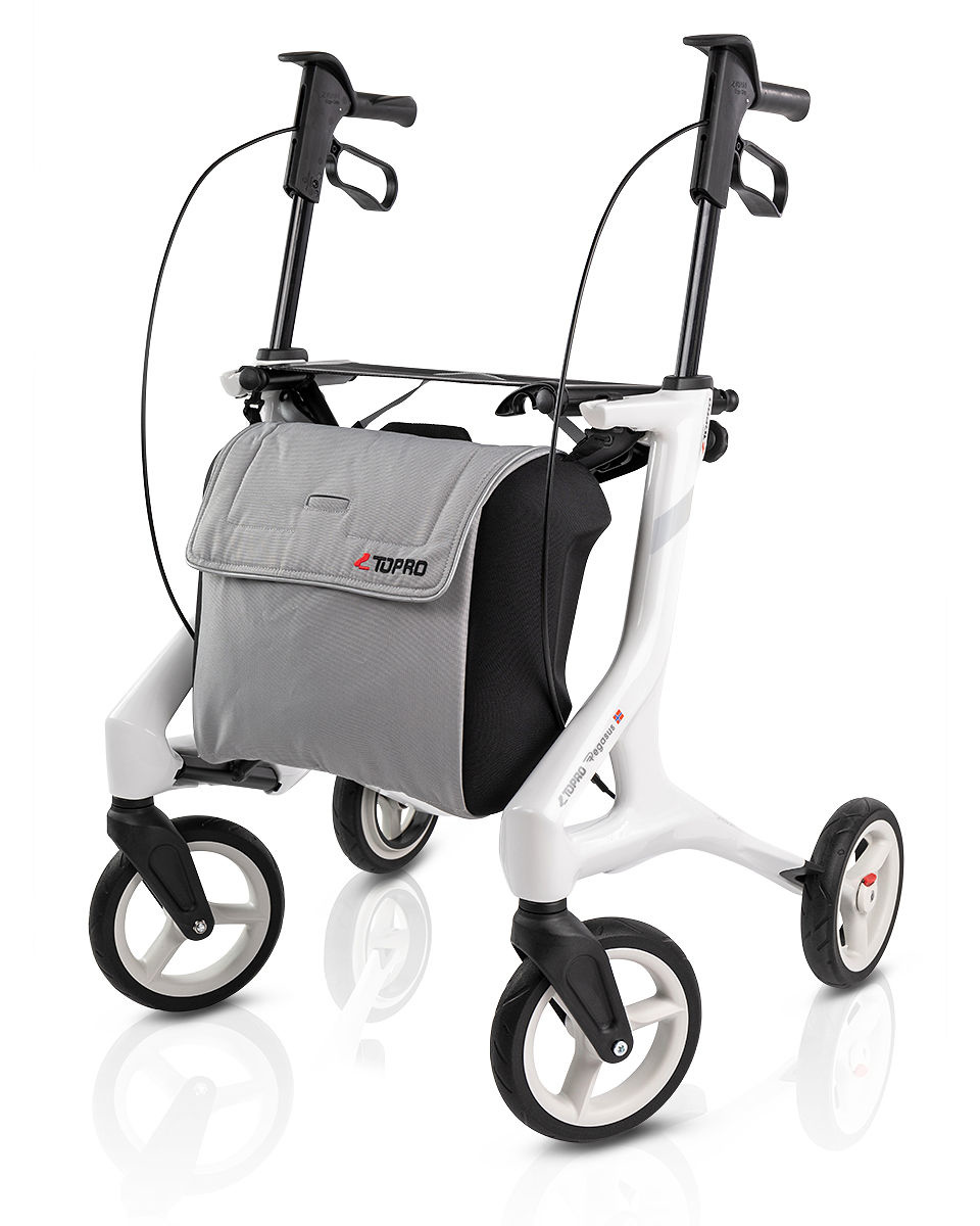 TOPRO Pegasus carbon rollator lichtgewicht en premium Wijnrood, excl. rugsteun