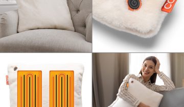 Cozy warmtekussen - Duurzaam & Draadloos - Infrarood - 45x45 cm - crème - Teddy stof - incl standaard batterij