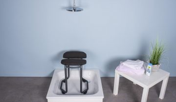 SALJOL Spa draaibare douchekruk, poedercoating antraciet, maat L