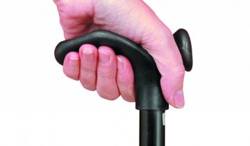Opvouwbare wandelstok comfortgrip - zwart links