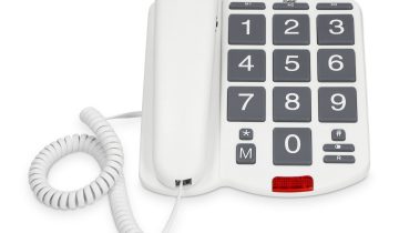 Fysic FX575 - Vaste telefoon met grote toetsen, wit/grijs