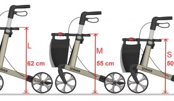 Rollator Server Lichtgewicht Rehasense Small, champagne met softwielen en incl. stokhouder
