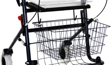 Premis Provo 2e Generatie Rollator – Lichtgewicht & Inklapbaar – Stevige Rollator met Zitje, Mandje & Remmen – Max. 120 kg – Metallic Zwart