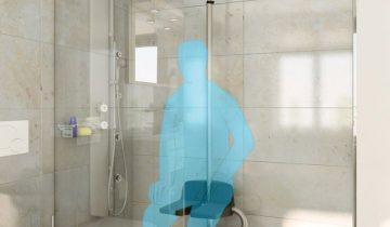 Verplaatsbare transferpaal Gripo™: Apart Optie: wegklapbare douchezit