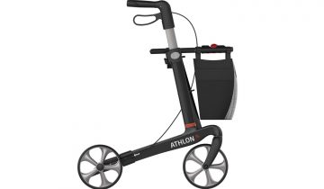 Rollator Athlon Carbon Super Lichtgewicht Small, zwart met softwielen en incl. stokhouder