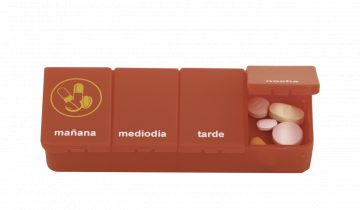 Able2 Pillendoos 1 dag 2 vaks transparant rood EN