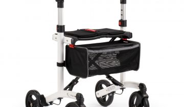 MultiMotion Trollimaster RA60 lichtgewicht rollator stabiel voor binnen en buiten Zithoogte 60 cm - wit