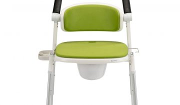 MultiMotion Commode douchestoel met toiletrolhouder en zeepbakje - Grijs - Zachte bekleding en opklapbare armleuningen - Douchestoel en Toiletstoel in 1 - Multifunctionele postoel