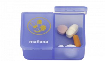 Able2 Pillendoos 1 dag 2 vaks transparant rood EN