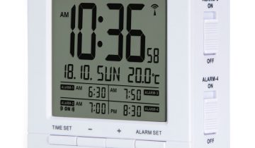 Fysic FKW-8 DCF Wekker met thermometer - Wekker met dag, datum en temperatuur aanduiding - compact