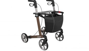 Rollator Server Lichtgewicht Rehasense Small, champagne met softwielen en incl. stokhouder