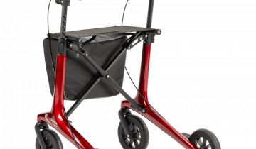 MultiMotion Carbon lichtgewicht carbon rollator met softwielen MultiMotion Carbon rollator rood
