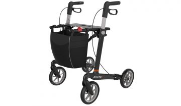 Rollator Athlon Carbon Super Lichtgewicht Small, zwart met softwielen en incl. stokhouder