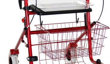 Premis Provo 2e Generatie Rollator – Lichtgewicht & Inklapbaar – Stevige Rollator met Zitje, Mandje & Remmen – Max. 120 kg – Metallic Zwart