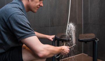 SALJOL Spa draaibare douchekruk, poedercoating antraciet, maat L