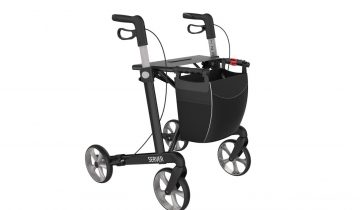 Rollator Server Lichtgewicht Rehasense Small, champagne met softwielen en incl. stokhouder