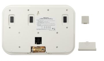 Tafelklok, wandklok Twemco QD-35 digitaal met kalender aanduiding - wit