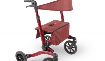 VITILITY Rollator - Sequoia Red - Rollator - Lichtgewicht - Dubbel opvouwbaar - Rugsteun- Wandelstokhouder