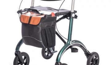SALJOL Carbon rollator tas met cognac klep