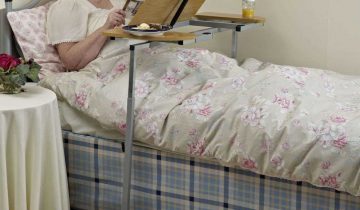 Kantelbare Bedtafel - Stoeltafel Met Wielen - Overbed Tafel In Hoogte Verstelbaar En Met Kantelblad