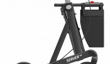 Rehasense Server Heavy Duty XL rollator extra breed en belastbaar tot 200 kg Medium, antraciet grijs met softwielen en incl. stokhouder