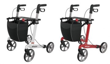 Rollator Athlon Carbon Super Lichtgewicht Small, zwart met softwielen en incl. stokhouder