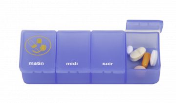 Able2 Pillendoos 1 dag 2 vaks transparant rood EN