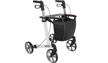 Rollator Server Lichtgewicht Rehasense Small, champagne met softwielen en incl. stokhouder