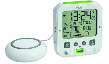 TFA Dostmann 60.2538.02 Wekker Zendergestuurd Wit, Groen Alarmtijden: 2