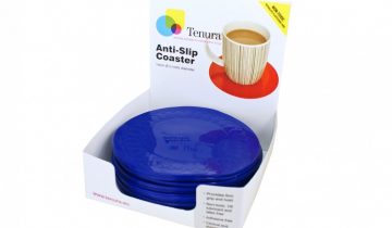 Anti-slip matten rond - rood 14 cm display 25 st - Able2
