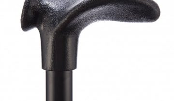 Opvouwbare wandelstok comfortgrip - zwart links