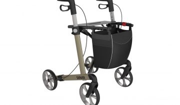 Rollator Server Lichtgewicht Rehasense Small, champagne met softwielen en incl. stokhouder