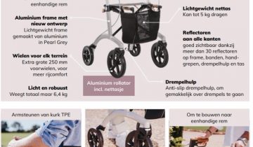 Saljol Rollator Aluminium AR62 Pearl Grey (6,4 kg)